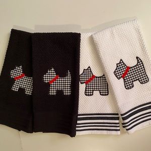 New - Made to Order- Four (4) Scottish Terrier Scottie kitchen towels